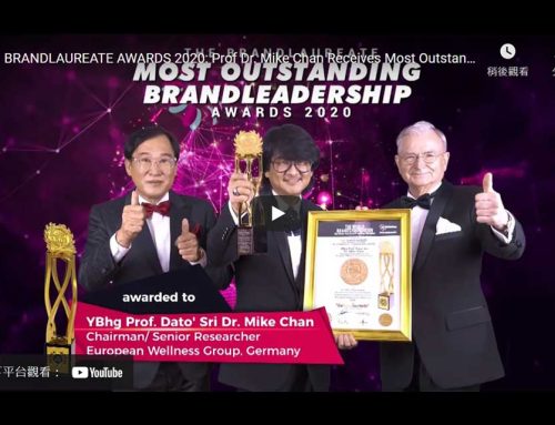 BRANDLAUREATE AWARDS 2020: Prof Dr. Mike Chan Receives Most Outstanding Brands Leadership Award!